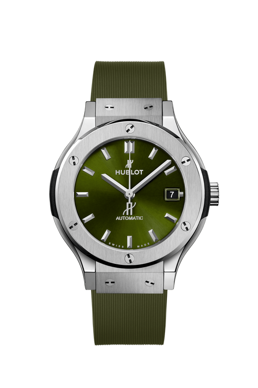 Hublot Classic Fusion Titanium Green 38 MM - Green Rubber Strap - Green Dial - 565.NX.8970.RX