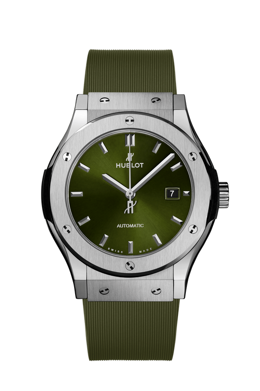 Hublot Classic Fusion Titanium Green 42 MM - Green Rubber Strap - Green Dial - 542.NX.8970.RX