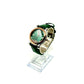 Chopard Happy Sport Stainless Steel and Rose Gold 36 MM - Green Leather Strap - Rose Gold Bezel - Green Floating Diamond Dial - 278582-6005