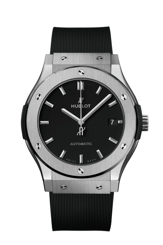 Hublot Classic Fusion Titanium  45 MM - Black Rubber Strap - Black Dial - 511.NX.1171.RX