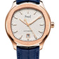Piaget Polo - Rose Gold 42 MM - Blue Leather Strap - White Dial - Rose Gold Bezel - G0A43010