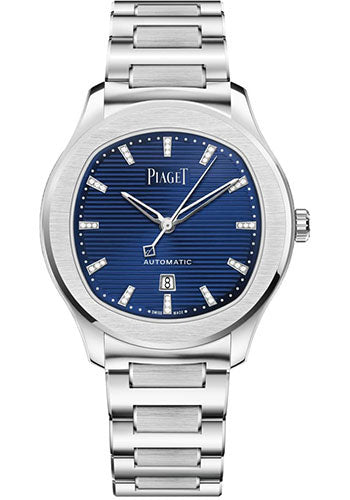 Piaget Polo Chronograph - Stainless Steel  36 MM - Stainless Steel Bracelet - Blue Dial - Stainless Steel Bezel - G0A46018