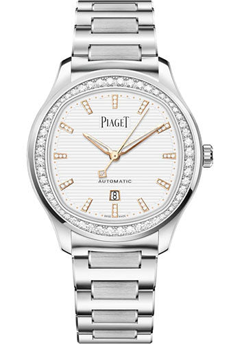 Piaget Polo - Stainless Steel Diamond 36 MM - Stainless Steel Bracelet - White Dial - Diamond Bezel - G0A46019