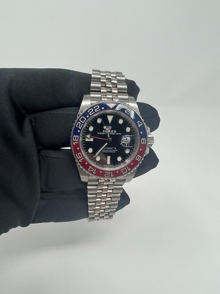 Rolex Stainless Steel GMT-Master II Watch - 40 MM - Jubilee Bracelet - Black Dial - 126710BLRO j