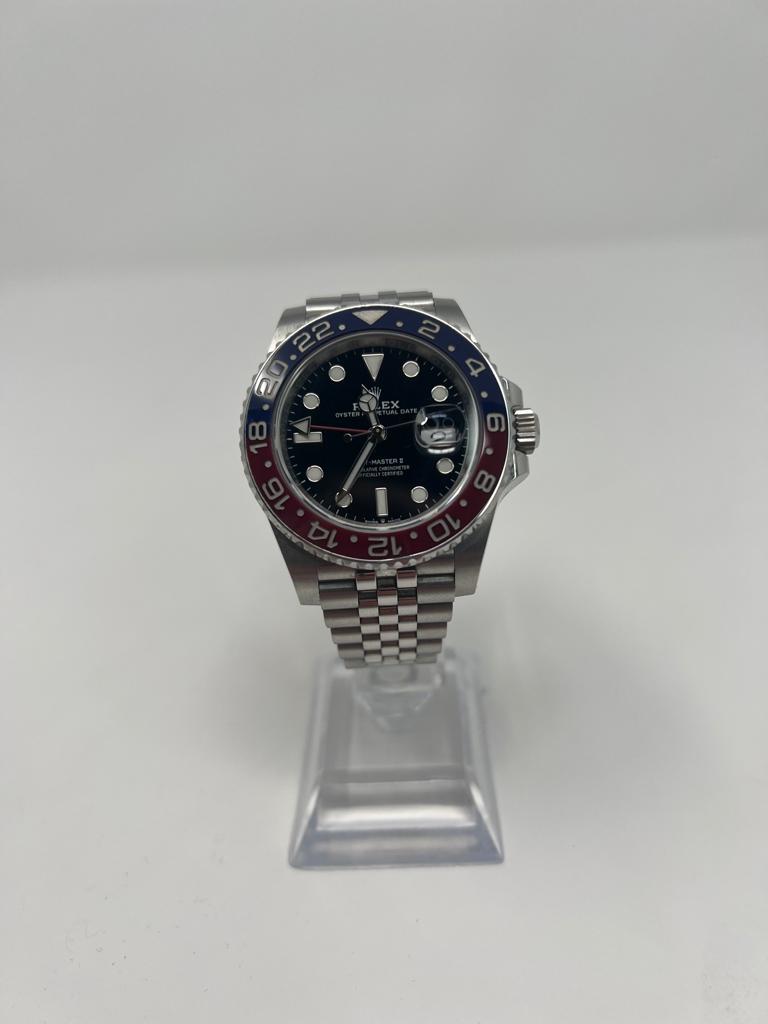 Rolex Stainless Steel GMT-Master II Watch - 40 MM - Jubilee Bracelet - Black Dial - 126710BLRO j