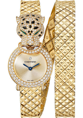 Cartier Panthére De Cartier Yellow Gold Diamond 23 MM - Yellow Gold Bracelet - Yellow Gold Diamond Bezel - Golden Dial - HPI01511