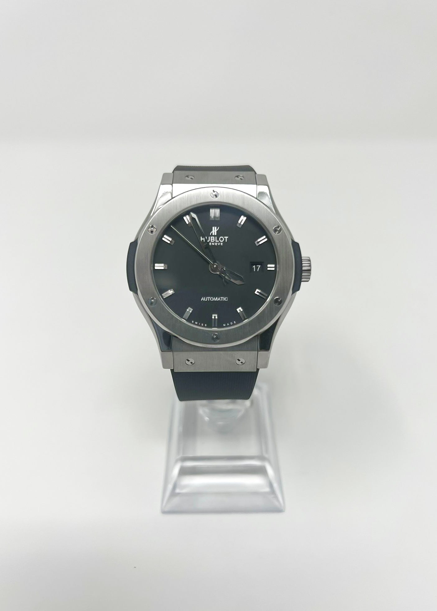 Hublot Classic Fusion Titanium  42 MM - Black Rubber Strap  - Black Dial - 542.NX.1170.RX