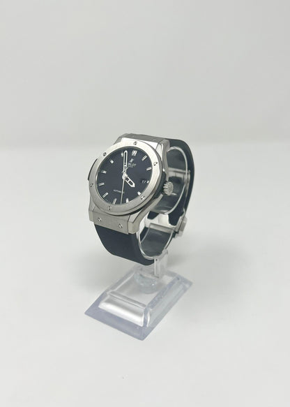 Hublot Classic Fusion Titanium  42 MM - Black Rubber Strap  - Black Dial - 542.NX.1170.RX