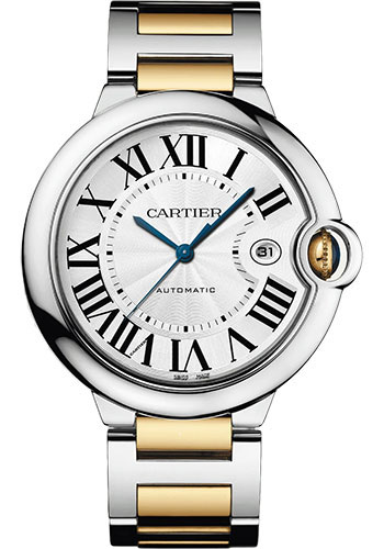 Cartier Ballon Bleu Stainless Steel 42 MM - Stainless Steel & Yellow Gold Bracelet - White Dial - W2BB0031