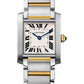 Cartier Tank Stainless Steel (Medium Model) 30 MM - Stainless Steel and Yellow Gold  Bracelet - Stainless Steel Bezel - White Dial - W2TA0003