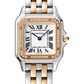 Cartier Panthére De Cartier Stainless Steel (Medium Model) 29 MM - Rose Gold and Stainless Steel Bracelet - Rose Gold Diamond Bezel - White Dial - W3PN0007