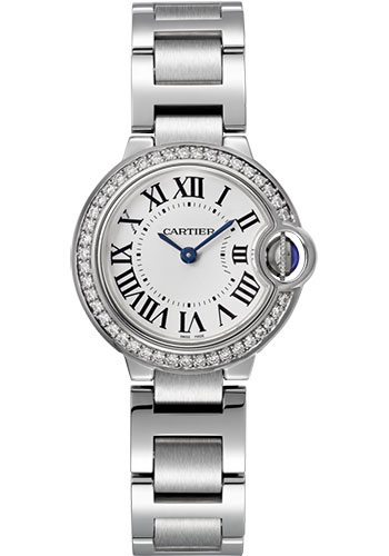 Cartier Ballon Bleu Stainless Steel 28 MM - Stainless Steel Bracelet - White Dial - W4BB0015