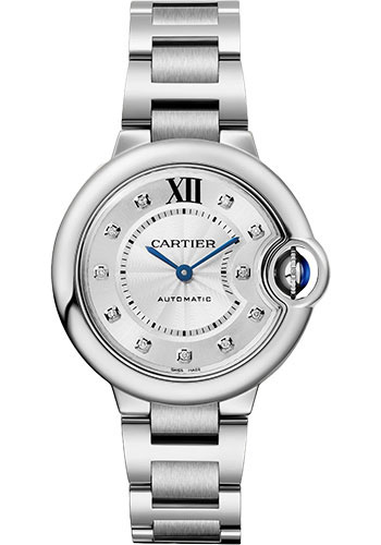 Cartier Ballon Bleu Stainless Steel 33 MM - Stainless Steel Bracelet - White Diamond Dial - W4BB0021