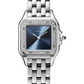 Cartier Panthére De Cartier Stainless Steel (Small Model) 22 MM - Stainless Steel Bracelet - Diamond Bezel - Blue Dial - W4PN0013