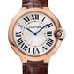 Cartier Ballon Bleu Pink Gold 40 MM - Brown Leather Strap - White Dial - W6920083