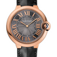 Cartier Ballon Bleu Pink Gold 40 MM - Black Leather Strap - Grey Dial - W6920089