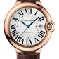 Cartier Ballon Bleu Pink Gold 42 MM - Brown Leather Strap - Silver Dial - WGBB0030