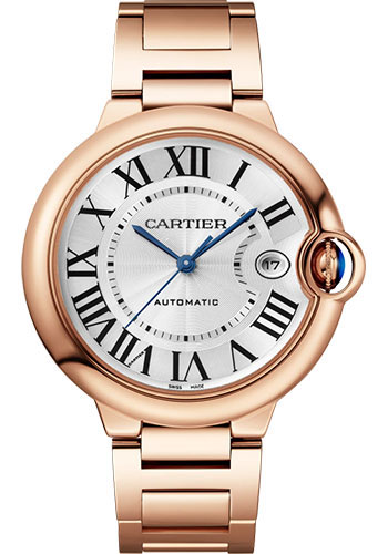 Cartier Ballon Bleu Rose Gold 40 MM - Rose Gold Bracelet - Silver Dial - WGBB0039