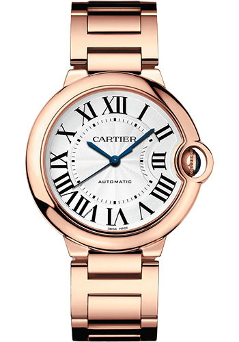 Cartier Ballon Bleu Rose Gold 36 MM (Medium Model) - Rose Gold Bracelet - White Dial - WGBB0043