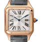 Cartier Santos de Cartier-Dumont Rose Gold 43.5 MM (Large Model) - Grey Leather Strap - Silver Dial - WGSA0021