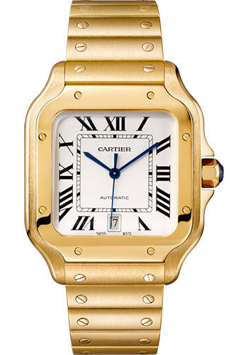 Cartier Santos de Cartier Yellow Gold 39.8 MM (Large Model) - Yellow Gold Bracelet - White Dial - WGSA0029