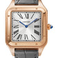 Cartier Santos de Cartier-Dumont Stainless Steel and Pink Gold 46.6 MM (Extra-Large Model) - Grey Leather Strap - Silver Dial - WGSA0032