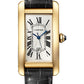 Cartier Tank Yellow Gold (Large Model) 41 MM - Black Leather Strap - Yellow Gold Bezel - Silver Dial - WGTA0040