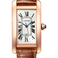 Cartier Tank Rose Gold (Large Model) 41 MM - Brown Leather Strap - Rose Gold Bezel - Silver Dial - WGTA0046