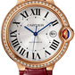 Cartier Ballon Bleu Rose Gold 42 MM - Burgundy Leather Strap - White Dial - WJBB0035