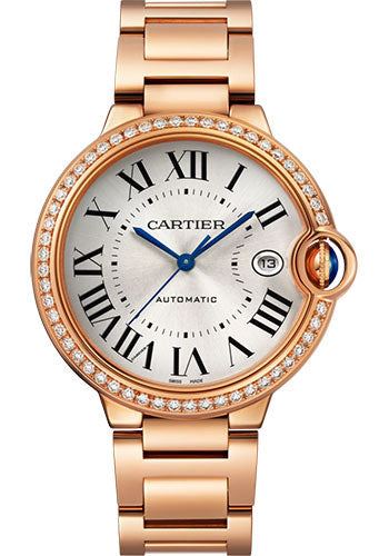 Cartier Ballon Bleu Rose Gold 40 MM - Rose Gold Bracelet - Silver Dial - WJBB0057