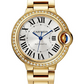 Cartier Ballon Bleu Yellow Gold 33 MM - Yellow Gold Bracelet - Silver Sunray Dial - WJBB0069