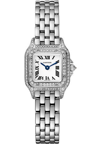 Cartier Panthére De Cartier White Gold Diamond (Mini Model) 25 MM - White Gold Bracelet - Diamond Bezel - White Dial - WJPN0019