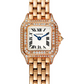 Cartier Panthére De Cartier Rose Gold (Mini Model) 25 MM - Rose Gold Bracelet - Rose Gold Diamond Bezel - White Dial - WJPN0020