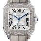 Cartier Santos de Cartier Rose Gold Diamond 35.1 MM (Medium Model) - Leather Strap - Sunray Dial - WJSA0014