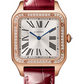 Cartier Santos de Cartier-Dumont Pink Gold 39 MM (Large Model) - Bordeaux Leather Strap - Silver Satin Dial - WJSA0016