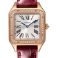Cartier Santos de Cartier-Dumont Pink Gold 38 MM (Large Model) - Burgundy Leather Strap - Silver Satin Dial - WJSA0017