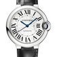 Cartier Ballon Bleu Stainless Steel 36 MM - Black Leather Strap - White Dial - WSBB0028