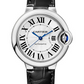 Cartier Ballon Bleu Stainless Steel 33 MM - Black Leather Strap - White Dial - WSBB0030
