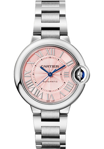 Cartier Ballon Bleu Stainless Steel 33 MM - Stainless Steel Bracelet - Pink Dial - WSBB0046