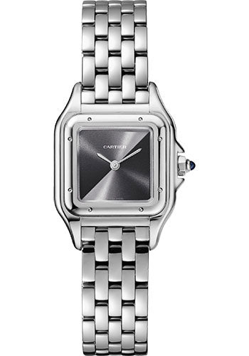 Cartier Panthére De Cartier Stainless Steel (Small Model) 22 MM - Stainless Steel Bracelet - Stainless Steel Bezel - Black Dial - WSPN0010