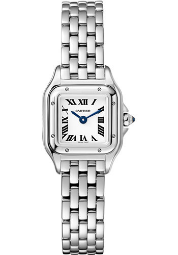 Cartier Panthére De Cartier Stainless Steel 25 MM - Stainless Steel Bracelet - Stainless Steel Bezel -  White Dial - WSPN0019