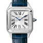 Cartier Santos de Cartier-Dumont Stainless Steel 38 MM (Small Model) - Blue Leather Strap - White Dial - WSSA0023