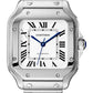 Cartier Santos de Cartier Stainless Steel 35 MM (Medium Model) - Stainless Steel Bracelet - White Dial - WSSA0029