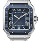 Cartier Santos de Cartier Stainless Steel 39.8 MM (Large Model) - Stainless Steel Bracelet - Blue Dial - WSSA0048