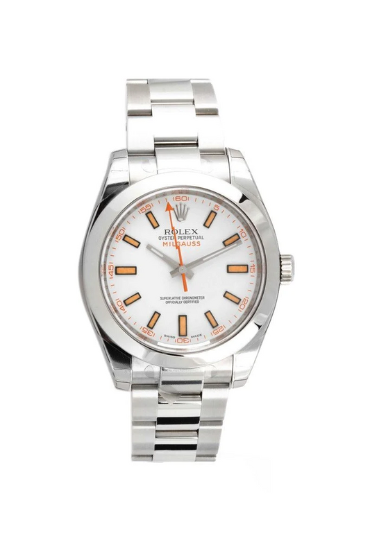 Rolex Stainless Steel Milgauss Watch - 40 MM - Oyster Bracelet - White Dial - 116400WO