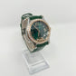 Chopard Happy Sport Stainless Steel and Rose Gold 36 MM - Green Leather Strap - Rose Gold Diamond Bezel - Green Floating Diamond Dial - 278582-6007