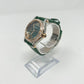 Chopard Happy Sport Stainless Steel and Rose Gold 36 MM - Green Leather Strap - Rose Gold Diamond Bezel - Green Floating Diamond Dial - 278582-6007
