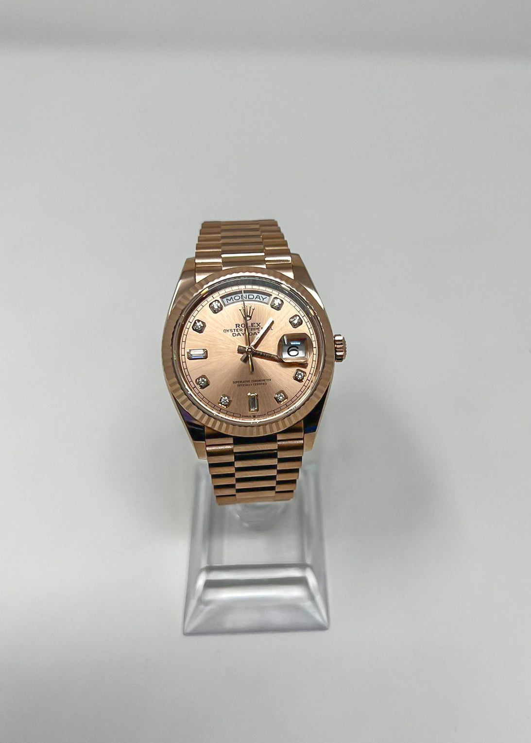 Rolex Presidential Everose Gold Day-Date 36MM - President Bracelet Watch - Rosé Diamond Dial - 128235 rodp