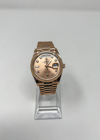 Rolex Presidential Everose Gold Day-Date 36MM - President Bracelet Watch - Rosé Diamond Dial - 128235-0009