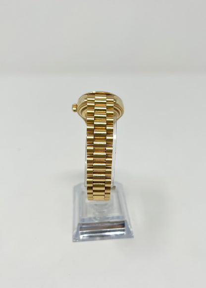 Rolex Yellow Gold Lady-Datejust - 28 MM - Presidential Bracelet - Fluted Bezel - Silver Diamond Dial - 279178-0015